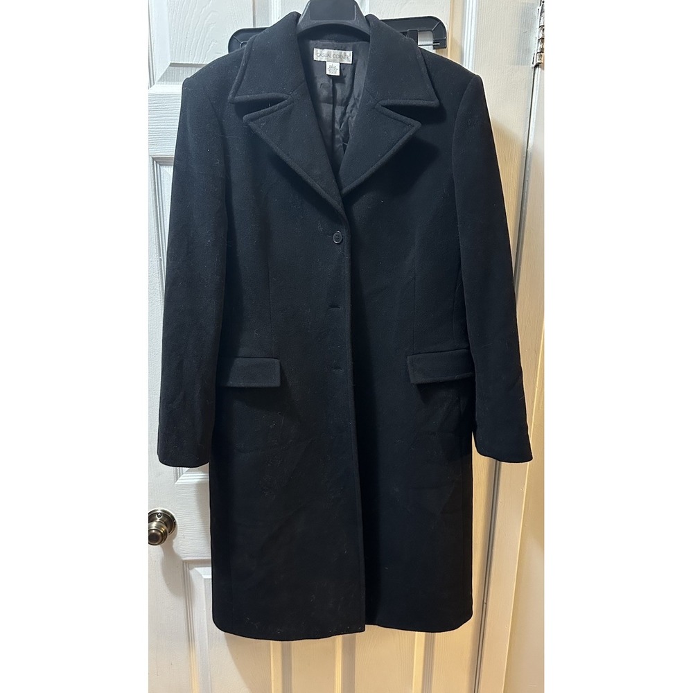 VTG Casual Corner Long Wool Blend Coat Size Large Single Breasted
